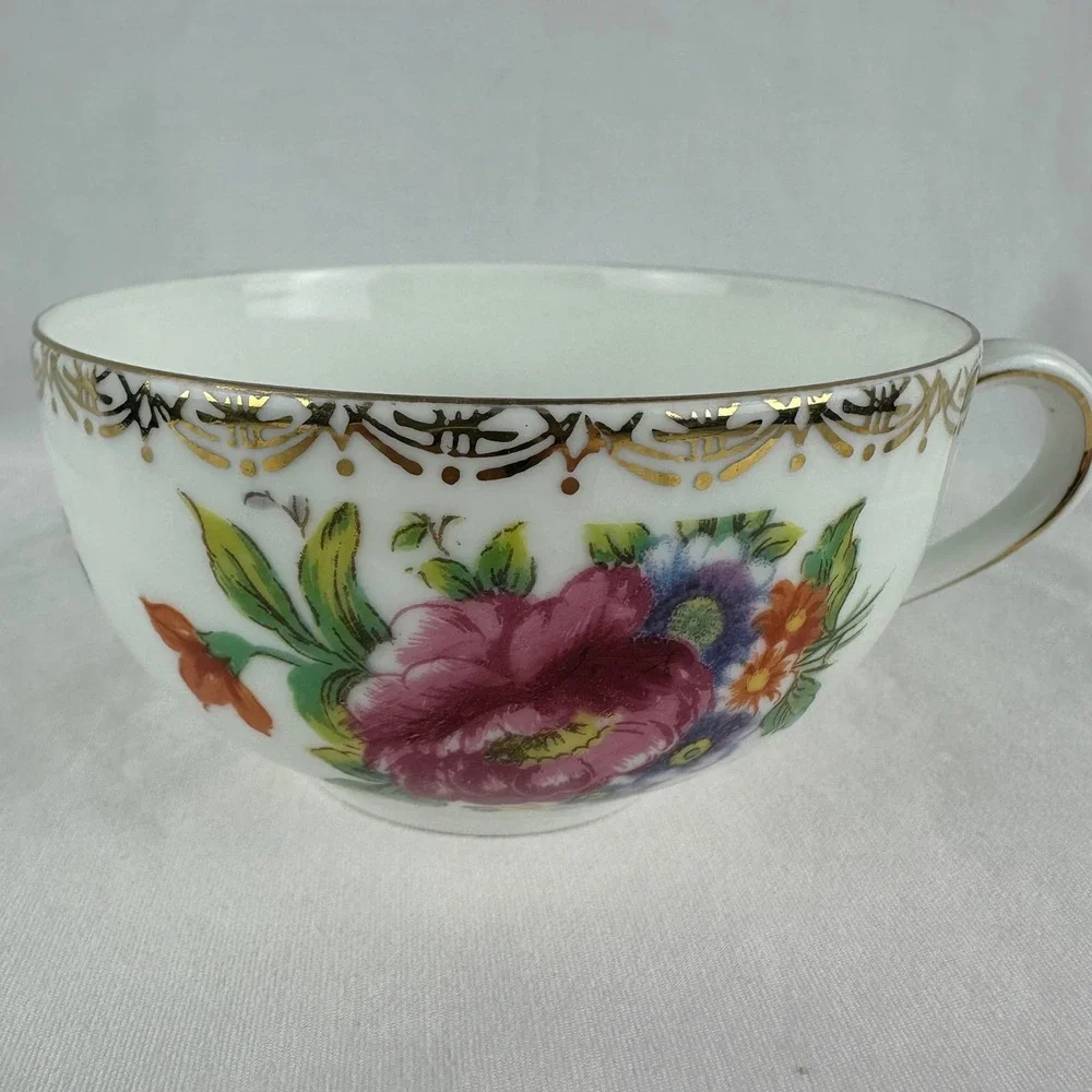 Vintage Noritake Porcelain Snack Set Pink Cabbage Rose Morimura